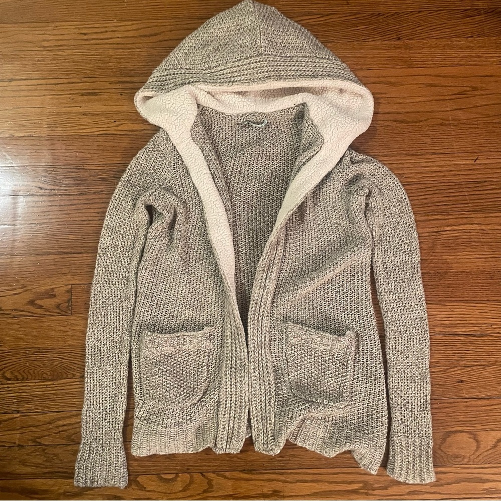 Maurices Cozy Open Knit Hooded Cardigan Sweater with Pockets - Picture 1 of 6